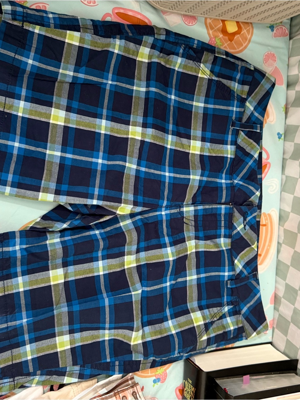 Womens Plaid Blue Casual Shorts
